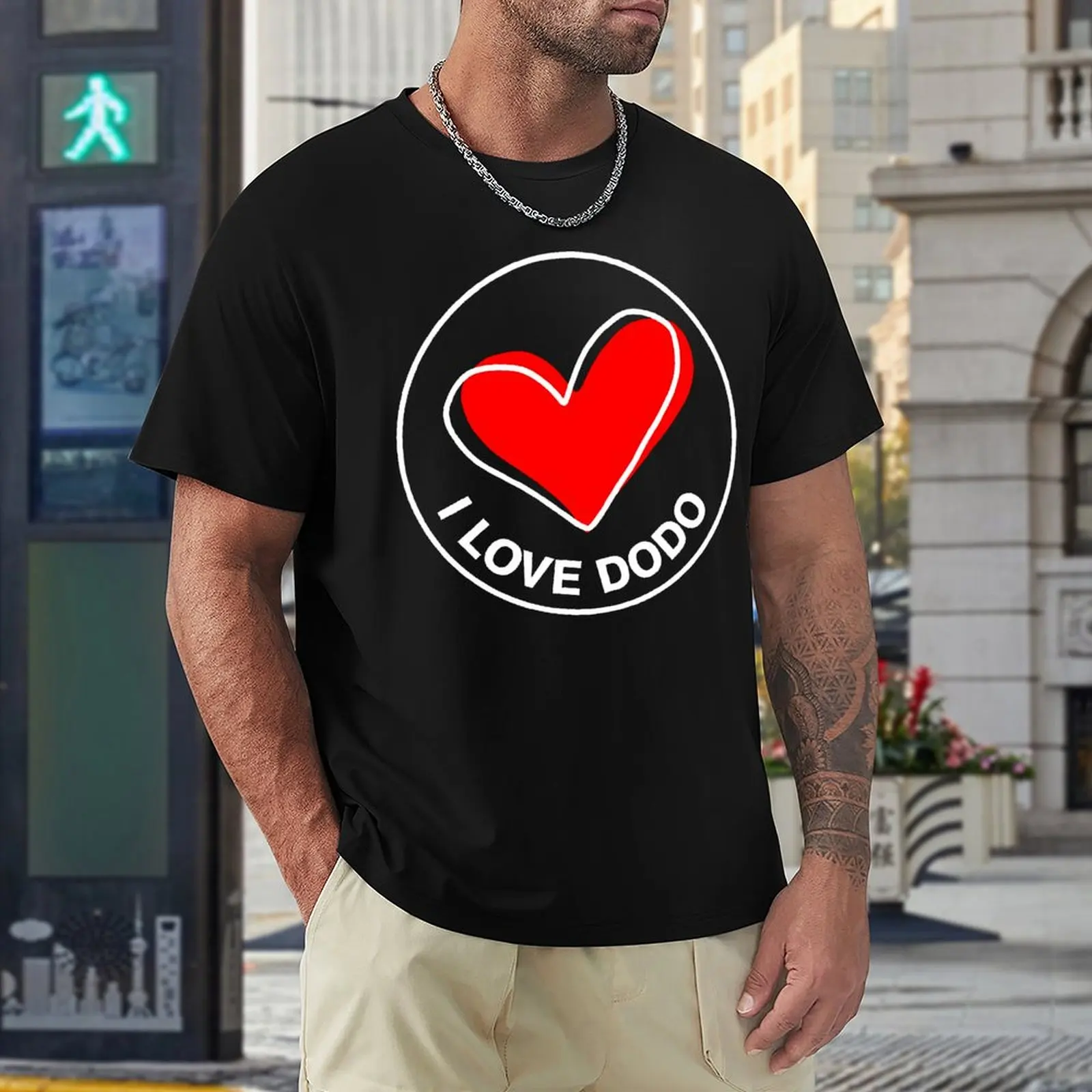 Ich liebe Dodo klassisches T-Shirt Rundhals-Bewegung Top T-Shirt Grafik Freizeit lustige Neuheit eur Größe