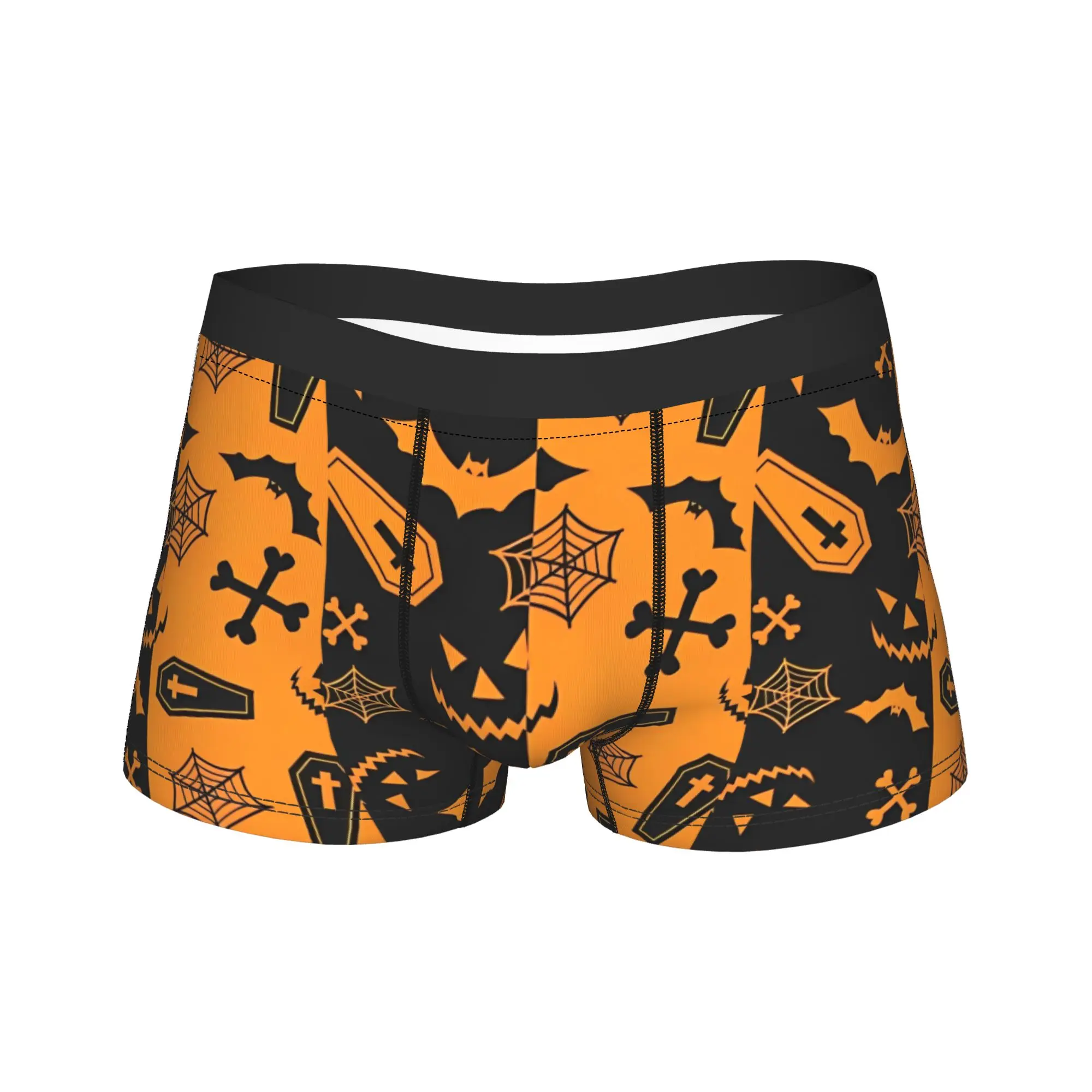 Halloween Pumpkins Ghosts Men Underwear Trick or Treat Kawaii Boxer Briefs Shorts Panties Humor Underpants for Homme S-XXL