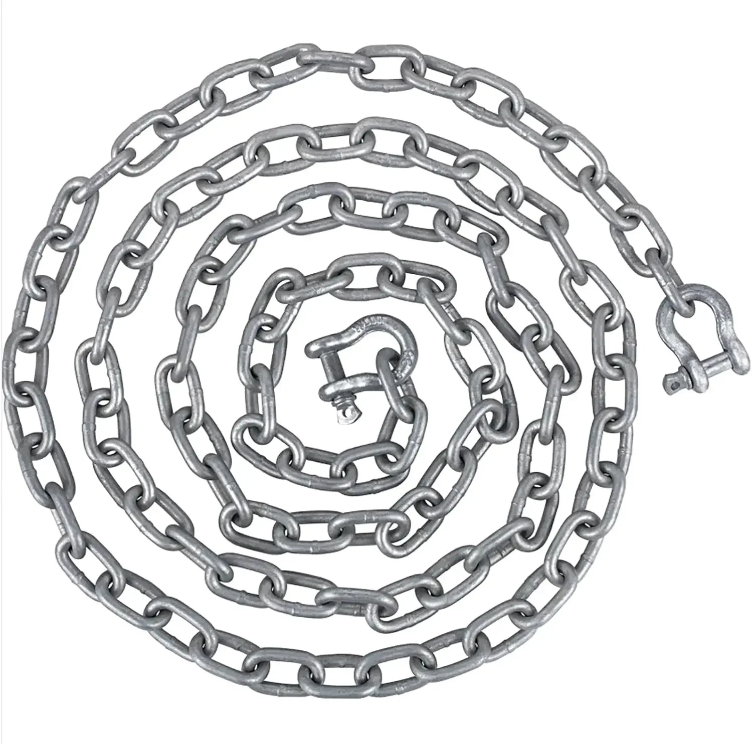 

Anchor Chain, 10' x 5/16" Galvanized Steel Chain, 3/8" Anchor Chain Shackle, 11650lbs Anchor Lead Chain Breaking Load, 9460lbs