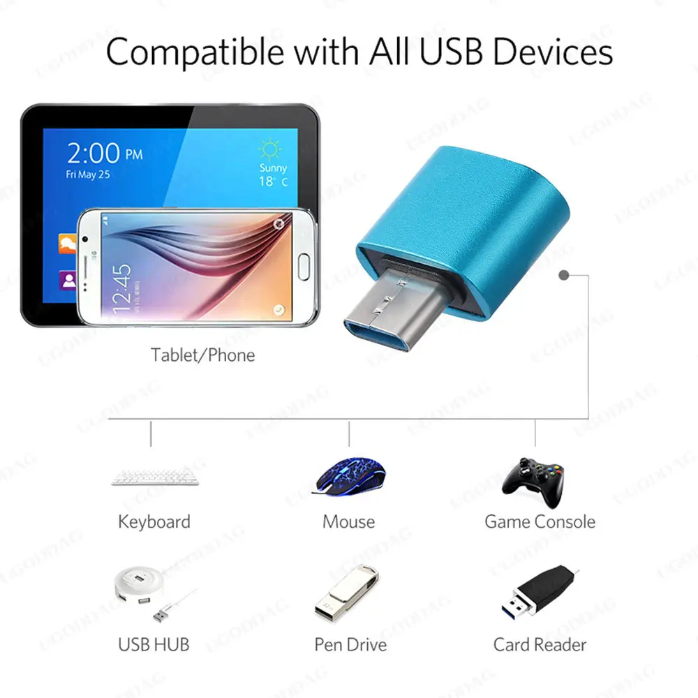 2/4PCS USB C Type C to USB Adapter Thunderbolt 3 Type-C Adapter OTG Cable For Xiaomi Macbook pro Air Samsung S10 S9 USB OTG