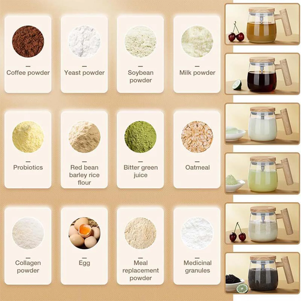 Portable Electric Stirring Mug 400ML Glass Stirring Mug Electric High Speed Waterproof Mixing Mug For Coffee Milk ProteinPowde