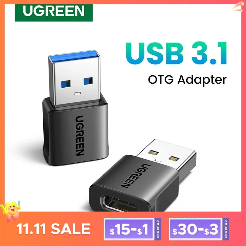 UGREEN USB 3.1 Type C OTG Adapter USB A Male to USB C Female Cable Converters For Macbook Samsung S10 Huawei USB To Type-c OTG