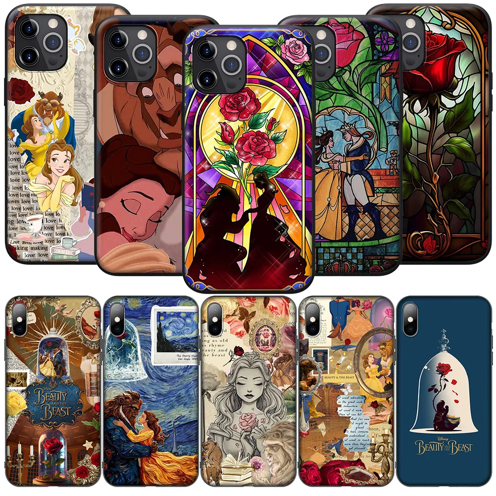 GGT51 Disney Beauty and the Beast Phone Case for iPhone 16 15 14 13 7 8 Pro Max Mini Plus