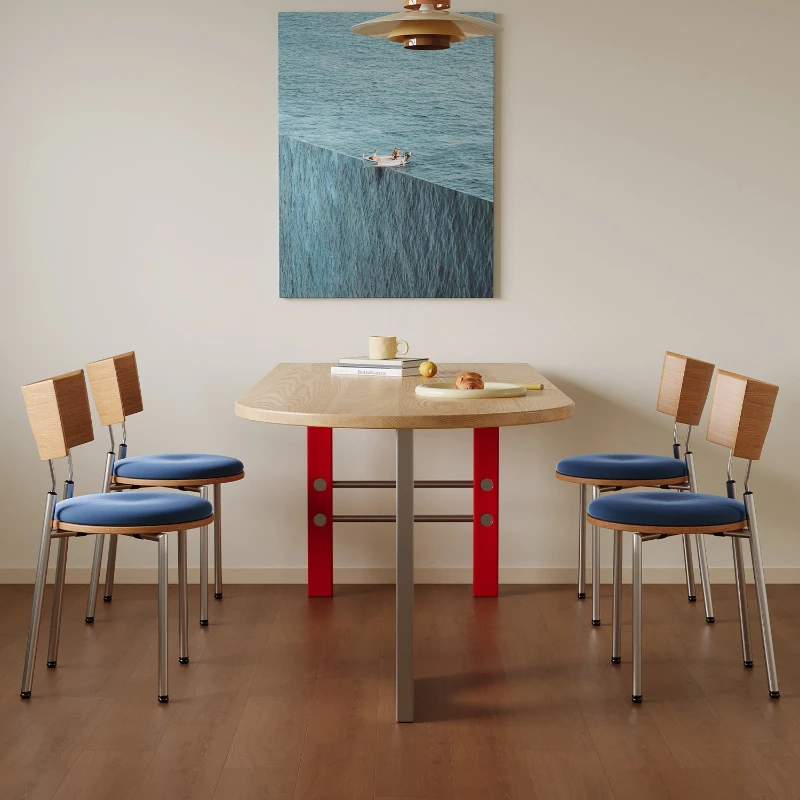 mid-century semi-oval dining table modern high-end niche Nordic dining table home kitchen table ovale salle à manger furniture