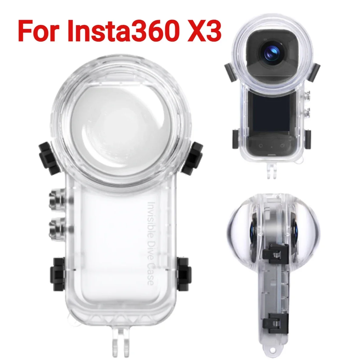 Invisible Dive Case 50m Waterproof Dive Protective Case Underwater Dive Housing Accessories Anti-scratch for Insta360 X3 Camera