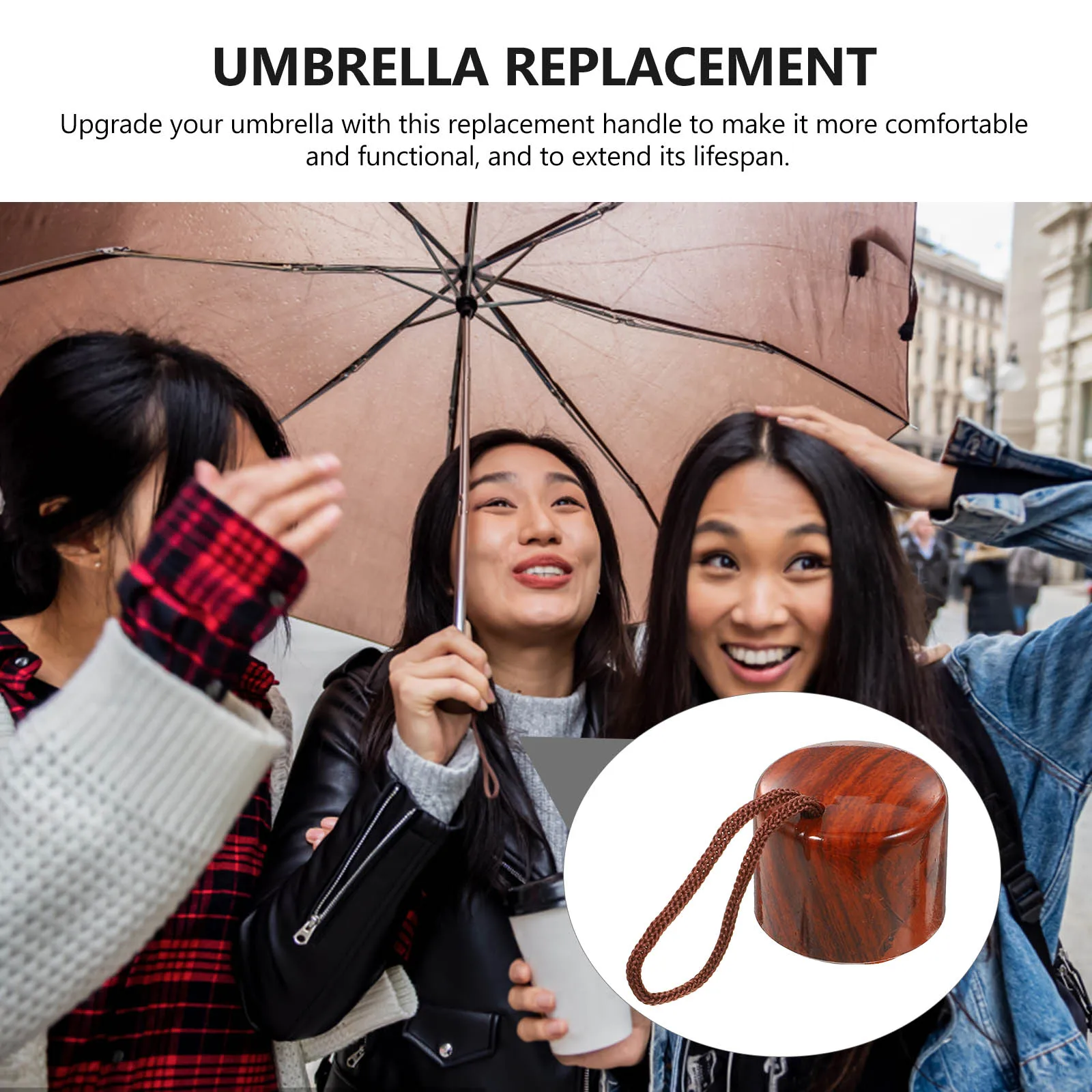

Folding Umbrella H 16mm Beauty Frosted UV Sun Rain Replacement Compact Lightweight Durable Foldable Parasol Grip Home