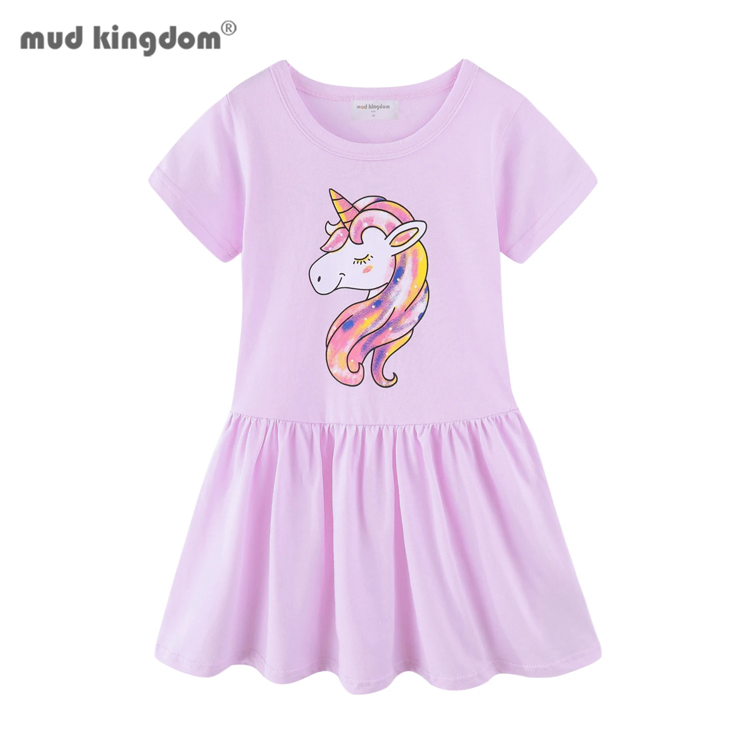 

Mudkingdom Cotton Girl Summer Dress Cute Girls Unicorn Clothes Dinosaur Dresses for Girls Clothing Cat Cute Cartoon Kids Apparel