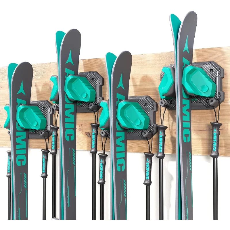 

Wall Rack for Garage Wall Fits Any Ski/board, Ski Wall Mount Holders Damage-Free Storage Rack, Garage Organizati