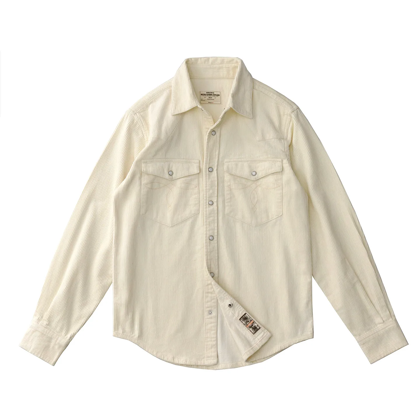 American retro autumn and winter casual shirt heavy washed pure cotton corduroy long-sleeved shirt jacket for men