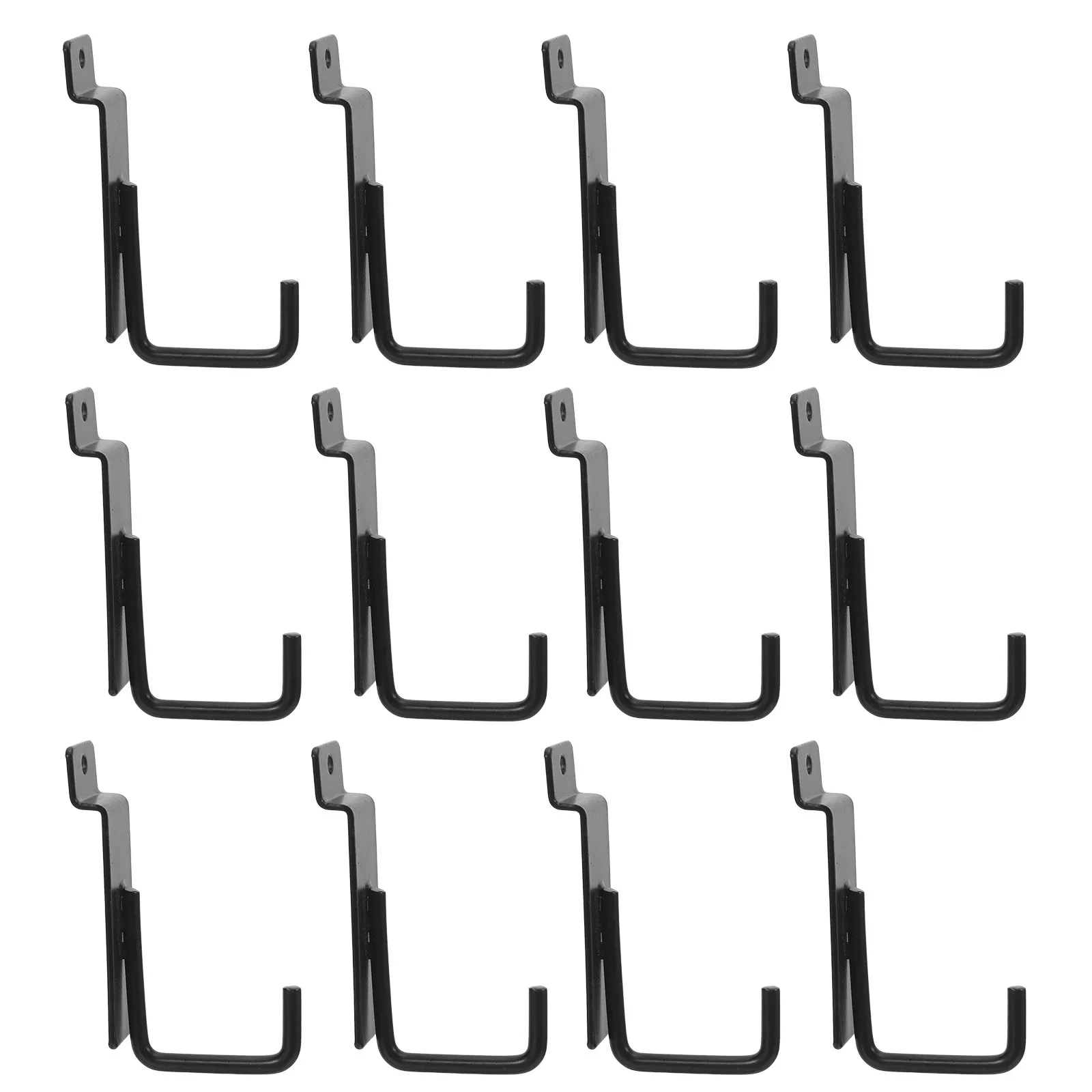 15Pcs Slat Wall Hooks Iron Chrome Heavy Duty Garage Organizer Utility J Hooks Tool Storage Retail Display Snack Rack Shop