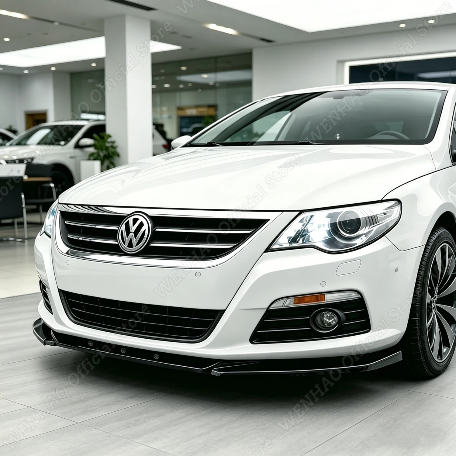 3-teiliger glänzend schwarzer Frontspoiler für VW Passat CC TSI TDI Basic, nicht für R R-Line 2008-2012 Pre-LCI, Tuning-Karosseriekit