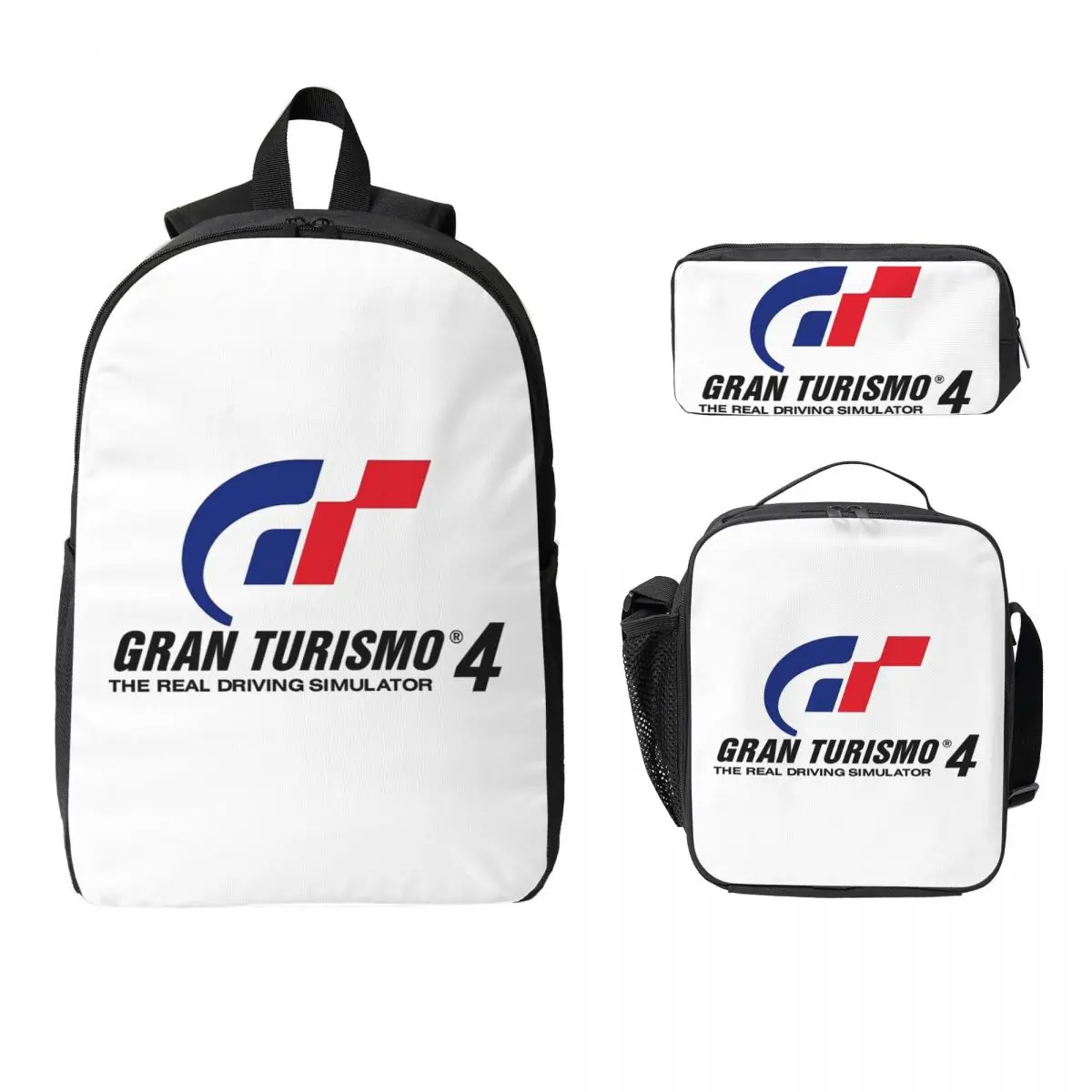 

Gran Turismo Backpack Student Boys Girls BookBag School Bag Laptop Shoulder Bags 3ps Insulated Lunch Bag Pencil Case