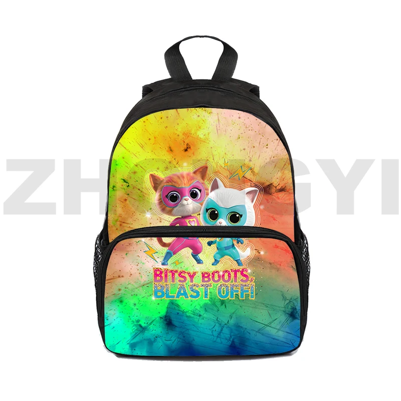 Canvas SuperKitties 3D School Backpack for Primary Students 16 Inch Executive Backpack Men SuperKitties Cute Shoulder Bag