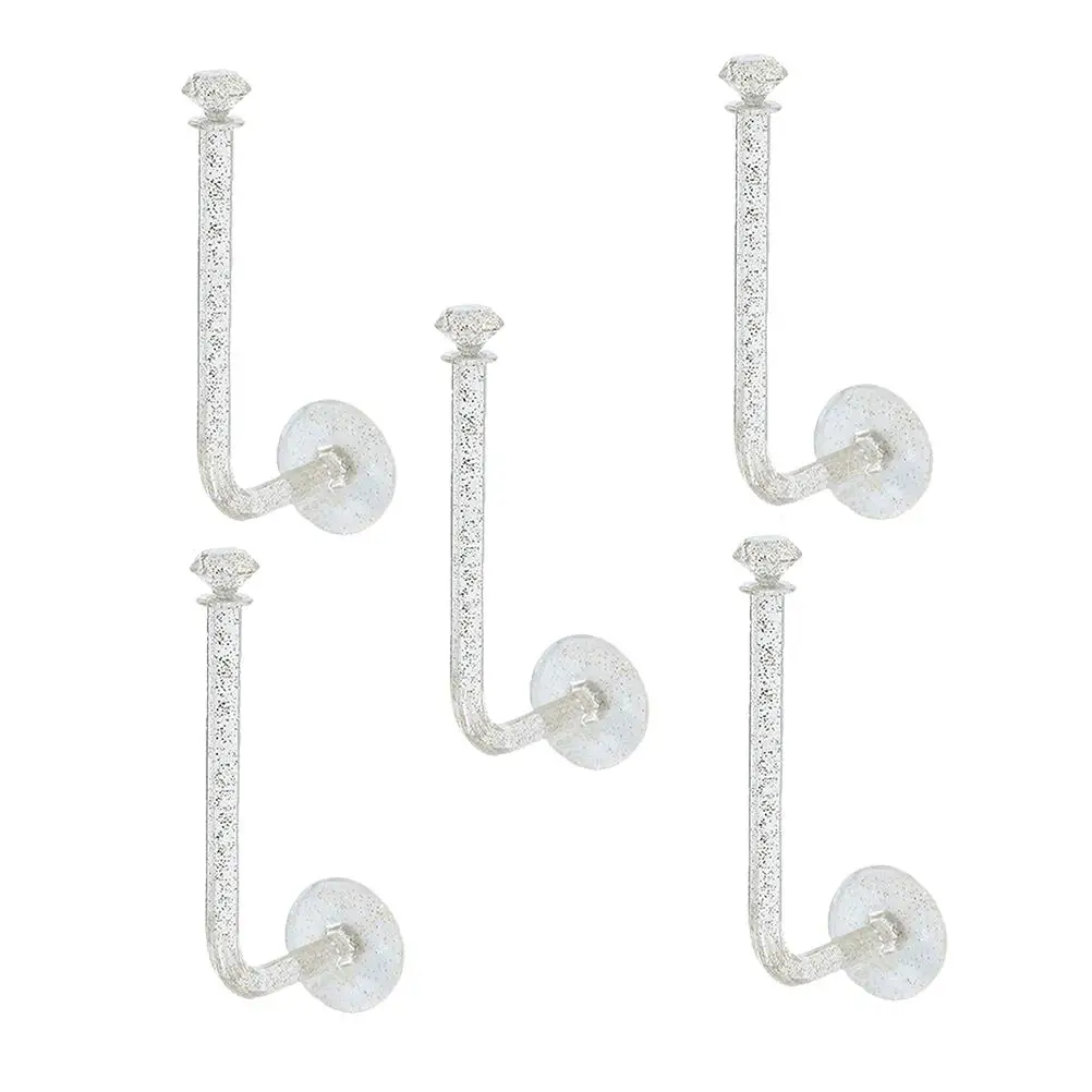 

5 Pcs Hair Accessories Organizer Acrylic Scrunchie Holder Adhesive Wall Rack Stick for Hair Ropes Hoops Storage Display Home