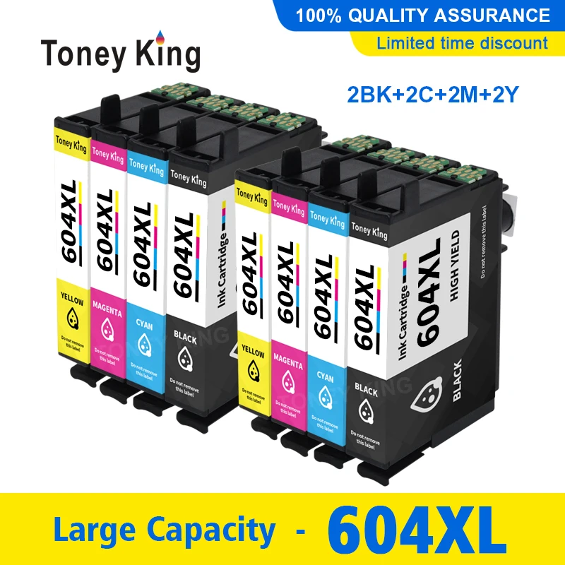 

Toney King Printer Ink Cartridge 604XL T604 604XL Compatible For Epson XP-2200 XP-2205 XP-3200 XP-3205 XP-4200 XP-4205 Printers