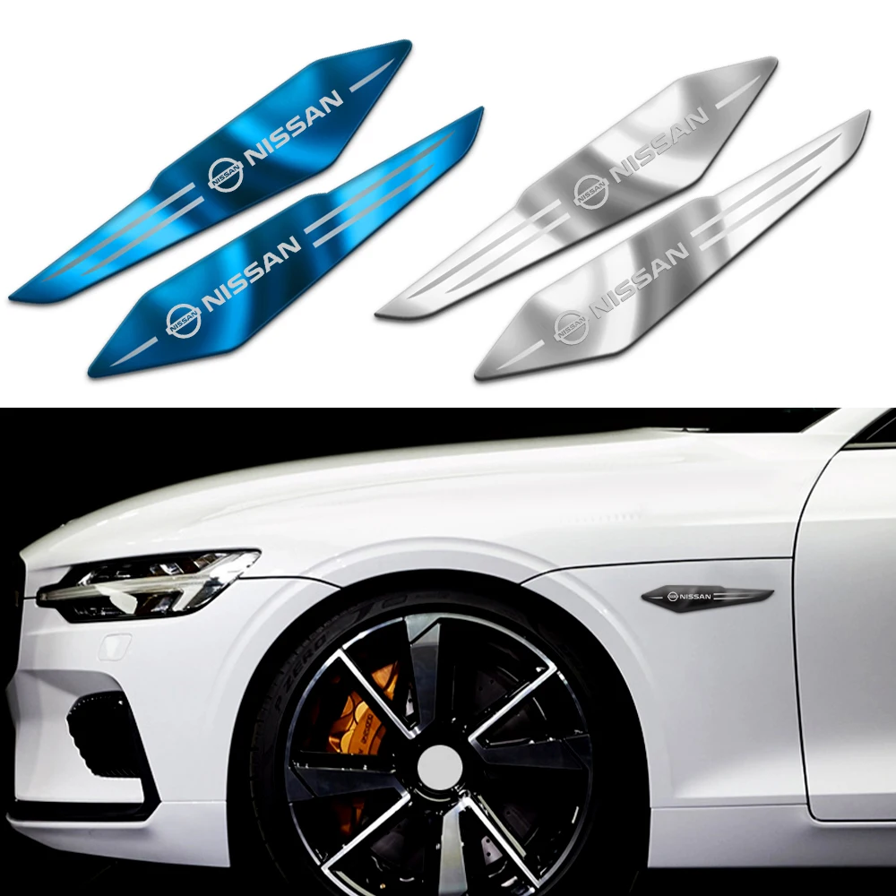 Metal Alloy Car Wing Right & Left Side Badge Fender Decor Sticker For Nissan Qashqai Leaf XTrail March Tiida Kicks Patrol Juke