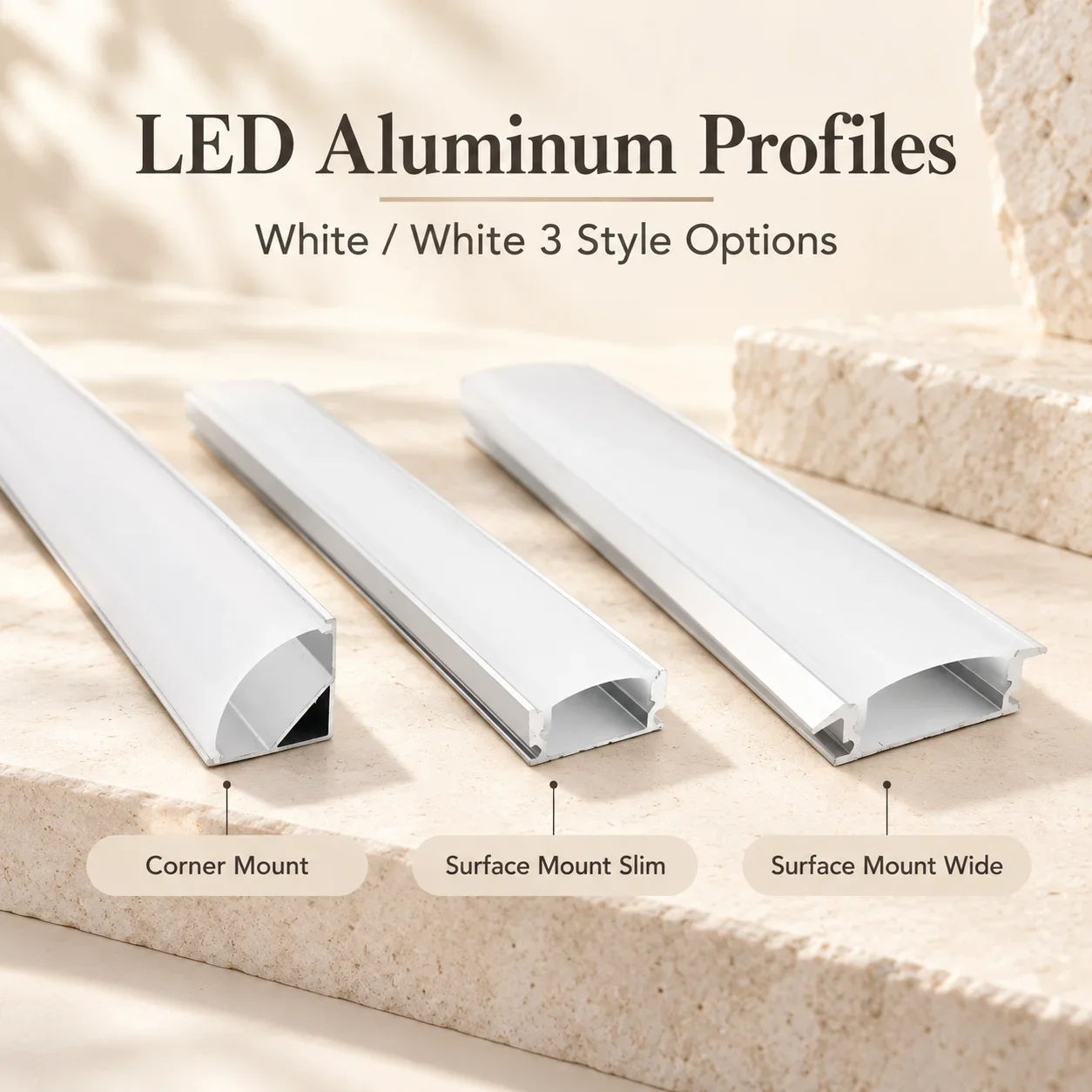 1-20pcs LED Aluminum profile 0.5m W/U/V shape Corner for 5050 2835 LED Strip Bar Lamp channel Holder White Cover