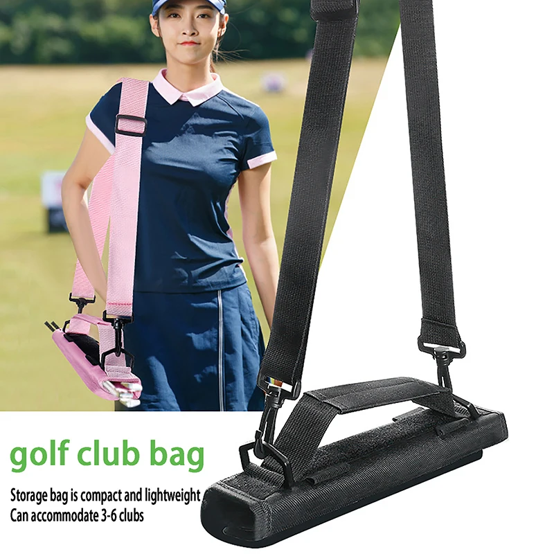 Lightweight Nylon Golf Club Carrier Bag Cross Body Handbag Driving Range Golfer Training Case With Adjustable Shoulder Strap