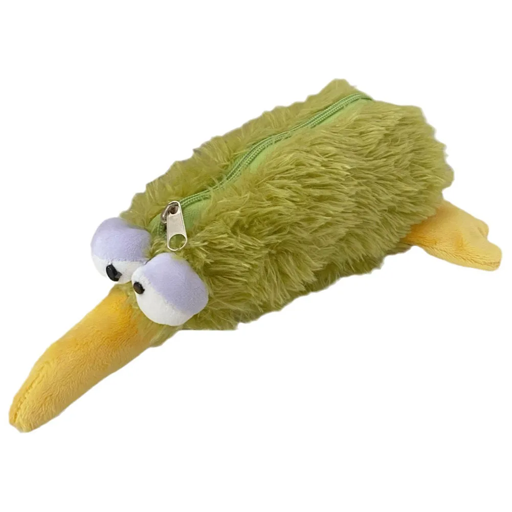 Kiwi Bird Pencil Case Bird Shaped Pencil Case Holds 20 Pens Cute Plush Pen Pouch Stationery Storage Box for Boys Girls Gift