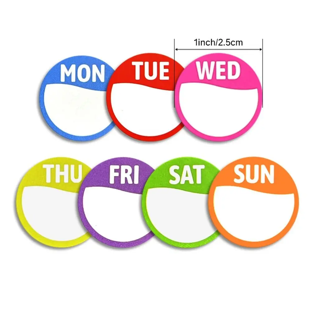 500 Pcs Self-Adhesive Round Date Stickers New Removable Week Stickers High Quality Food Containers Food Packaging Dots Label