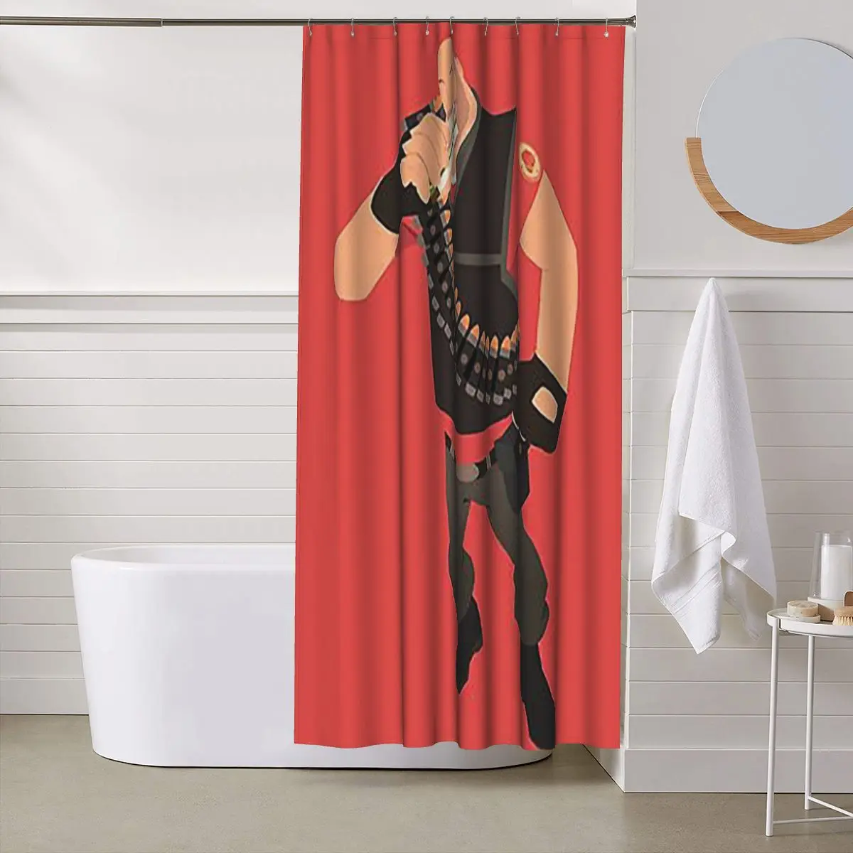 

Team Fortress 2 - Водонепроницаемая шторка для ванной из полиэстера с крючками, дизайн «Тяжелый душ»