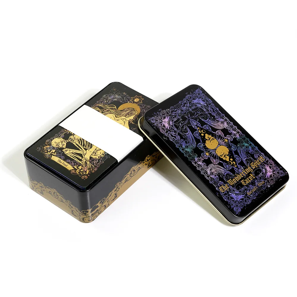 wondering spirit Tarot in a Tin Metal Box Gold-plated Edge Tarot Cards For Divination Tarot Deck Beautiful Package