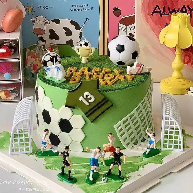 1Set Fußball Geburtstag Dekoration Spiel Fußball Kuchen Topper Dekor Modell Party Alles Gute Zum Geburtstag Liefert Kinder Zubehör – Detail 5