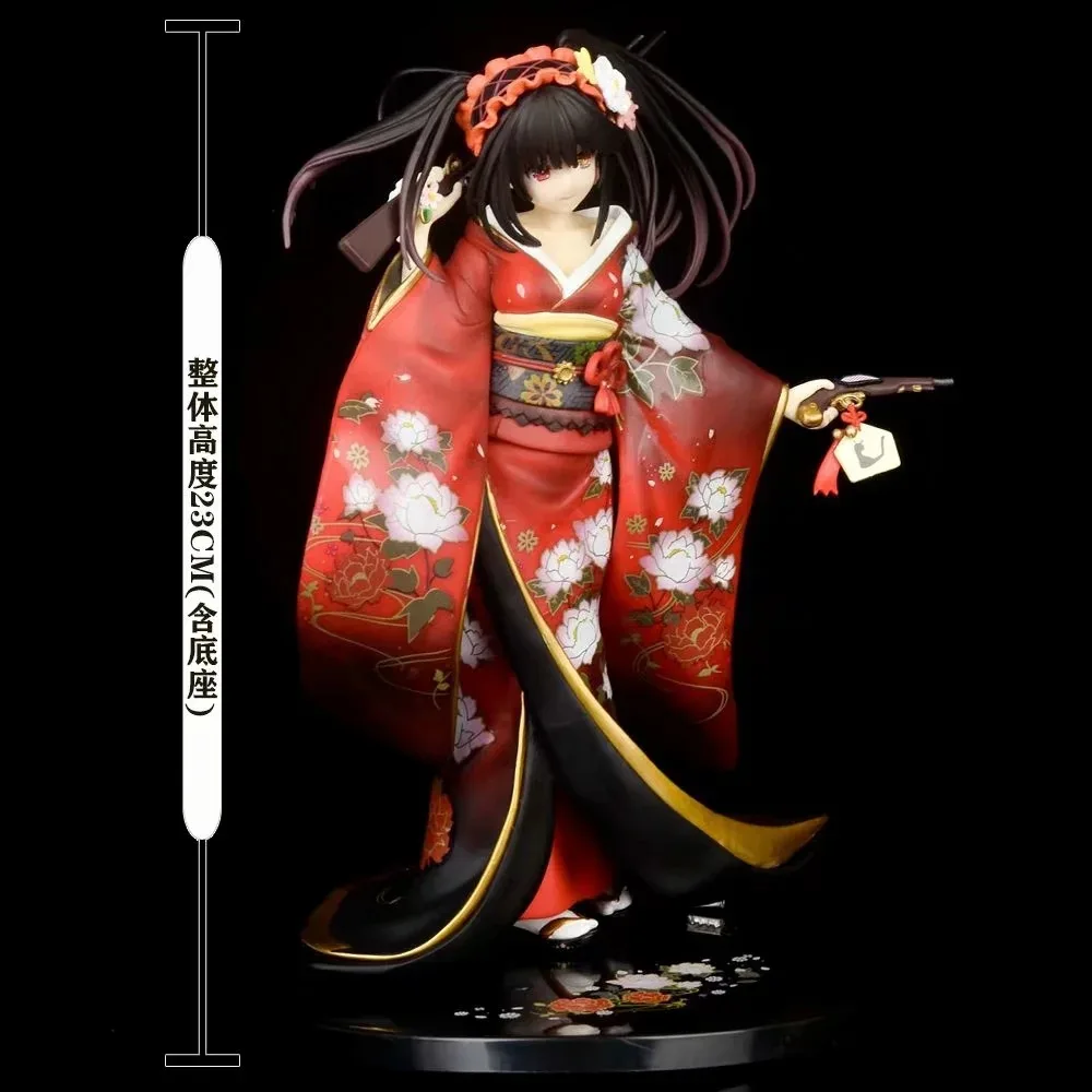 2022 sexy girl 23cm Date A Live Anime Tokisaki Kurumi Action Figure Kimono Lingerie Pistol Figurine Model Doll Gift Shouakuma