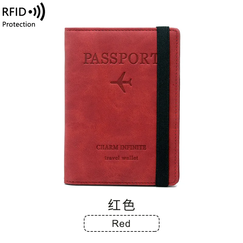 New Women Men Travel Passport Holder Cover Case RFID PU Leather Credit ID Card Holder Case Ticket Protective Wallet