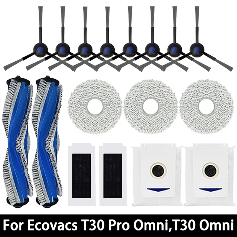 

Accessorie For Ecovacs T30 Pro Omni / T30 OMNI, YEEDI M12 ULTRA PLUS / M12 Pro+ Parts Roller Side Brush Filter Dust Bag Mop