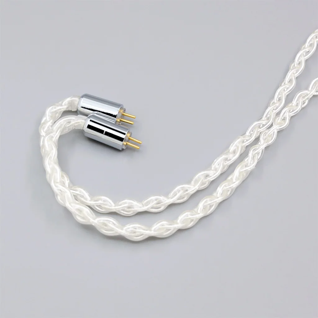 Pure Silver Palladium Cabo de fone de ouvido, 8 Core, 99%, 7n, 0,78mm, Flat Step, JH Audio, JH16 Pro, JH11 Pro, 5, 6, 7, 2pin, LN008396