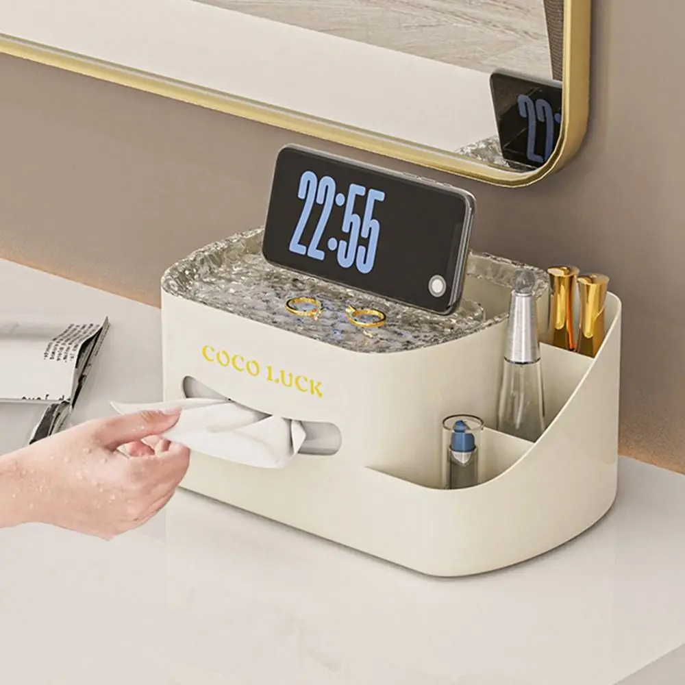 

Удобный пластиковый ящик для хранения салфеток, пылезащитный, водонепроницаемый, косметические витрины, большая вместительная корзина для хранения мусора для дома