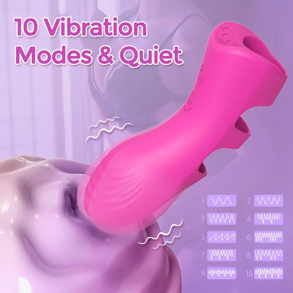 Vibrador de dedo para adultos, juguete sexual femenino, 9 tipos de vibración y función de calentamiento, clítoris, punto G, chupete