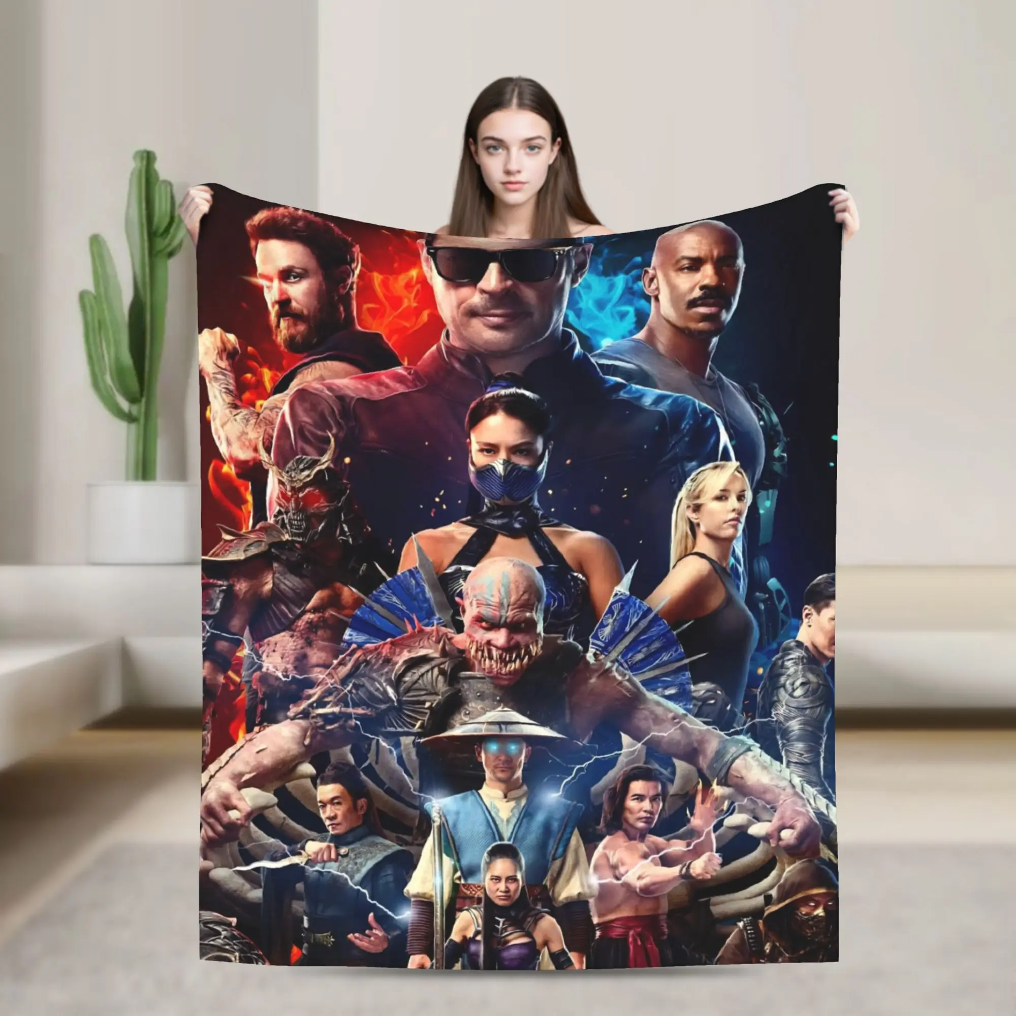 Mortal Kombat II Moive 2026 Blanket Cozy Soft  Throw Blankets for Bed 50x60 Inch Multiple Sizes Rug Piece