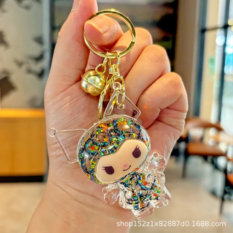 الرمال المتدفقة في فقاعة الزيت لطيف ورائع قلادة المفاتيح المدرسية الديكور هدية زوجين المفاتيح #4