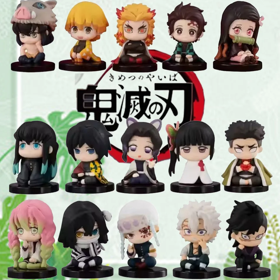 

Аниме Demon Slayer Фигурка Игрушка - Kimetsu No Yaiba Q Version - Сидящий Tanjiro Nidouzi Inosuke Zenizu PVD Фигурка Модель Кукла в подарок