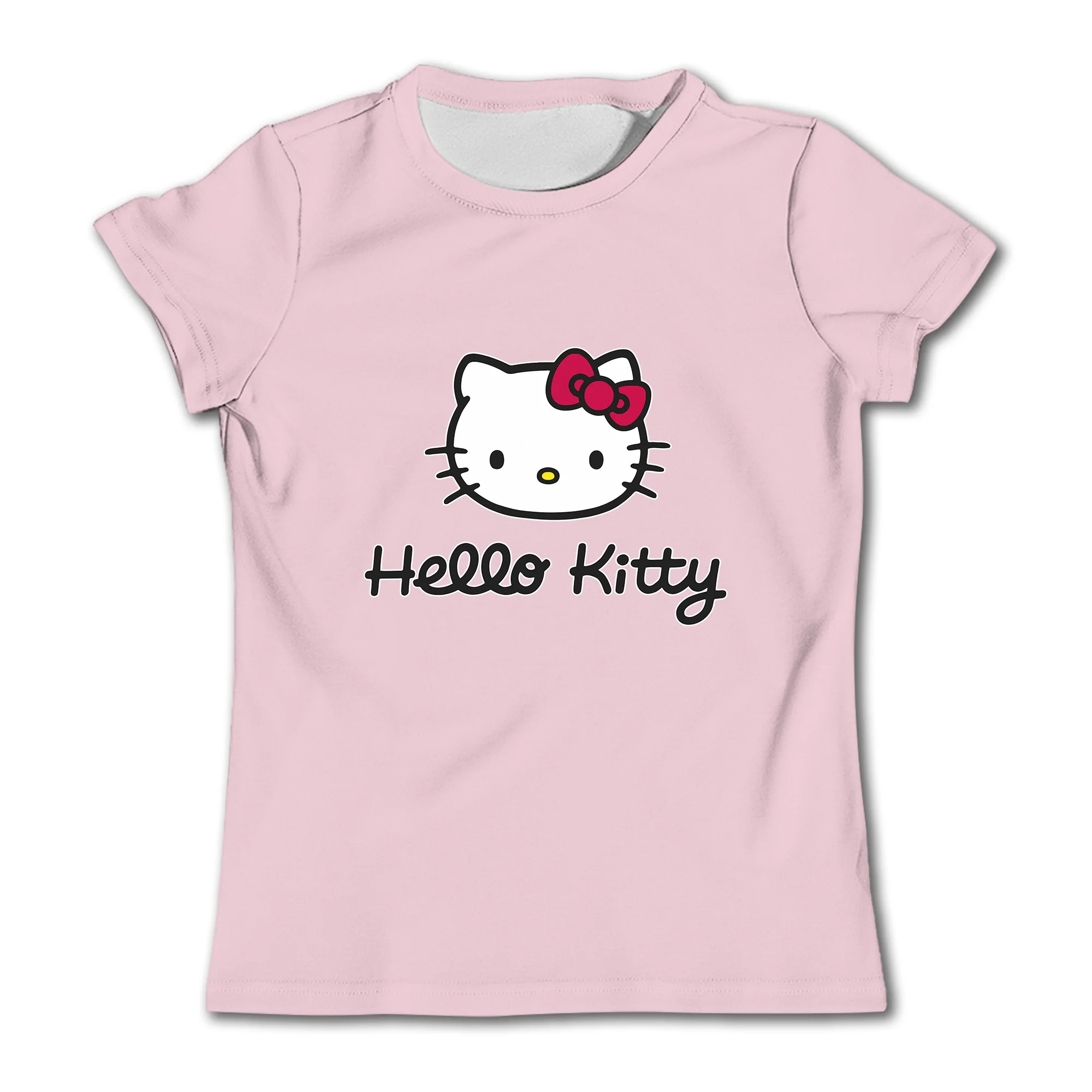 

Summer women's Sanrio cotton short sleeve anime Hello Kitty summer short sleeve cute fashion girls top cotton short sleeve