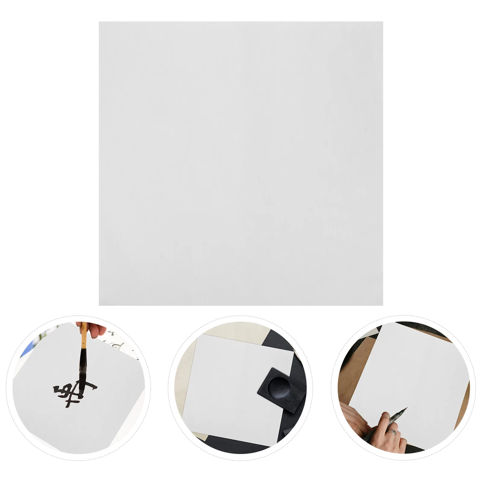 

20 Sheets Xuan Paper 35cmx35cm Raw Chinese Calligraphy Paper for Small Script Writing Practice Brush Ink Artworks