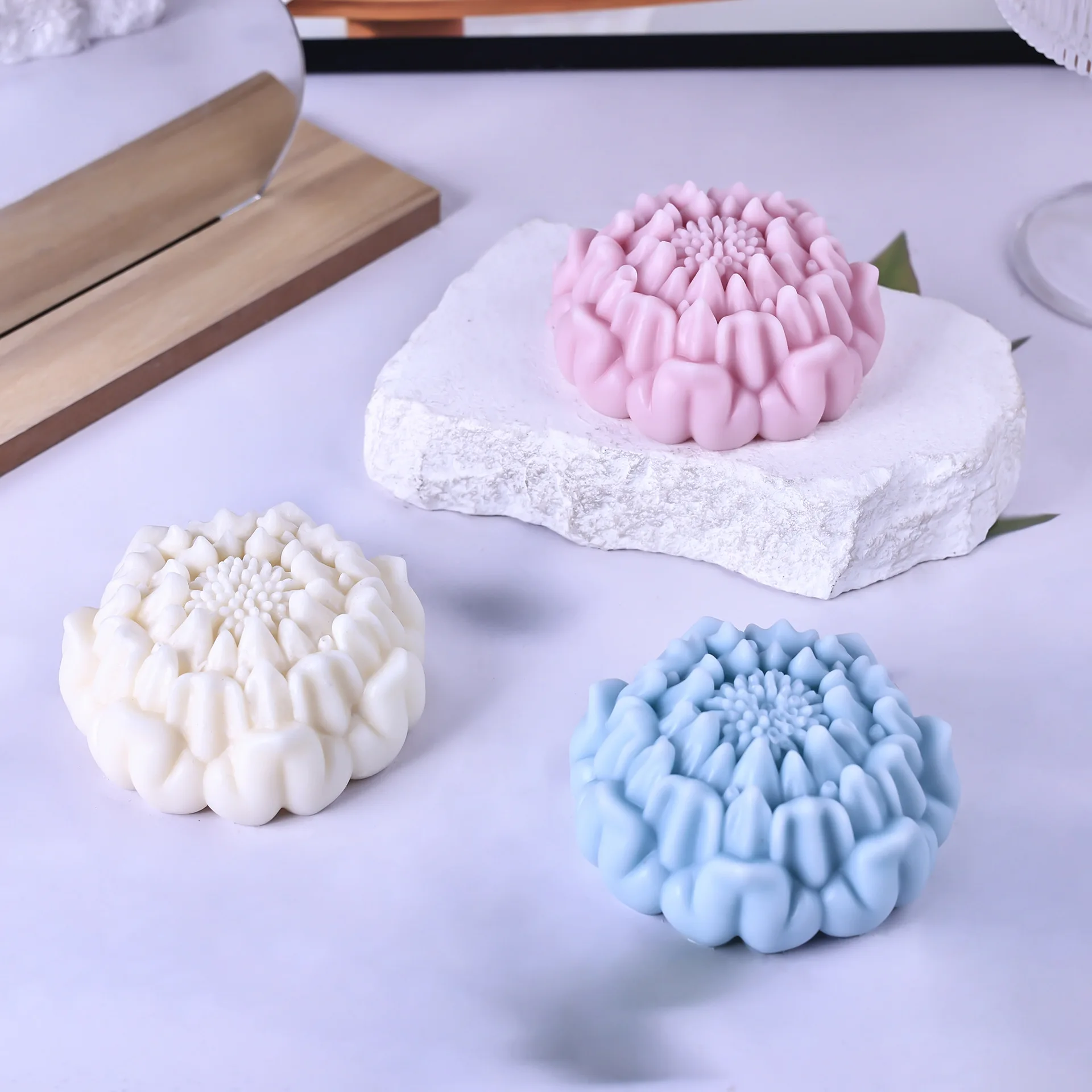 

3D Hibiscus Flowers Candle Silicone Mold DIY Handmade Beautiful Flowers Aromatherapy Candle Plaster Resin Mould Craft Home Decor