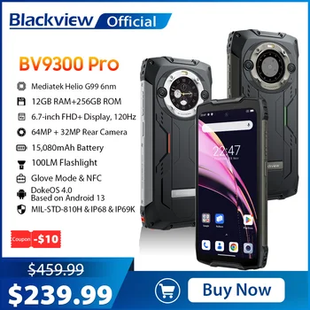 頑丈なスマートフォン,Blackview-BV9300 Pro,Helio G99, 6.7インチ,120Hz,12GB, 256GB,デュアルスクリーン,15080mAh, 64MPカメラ