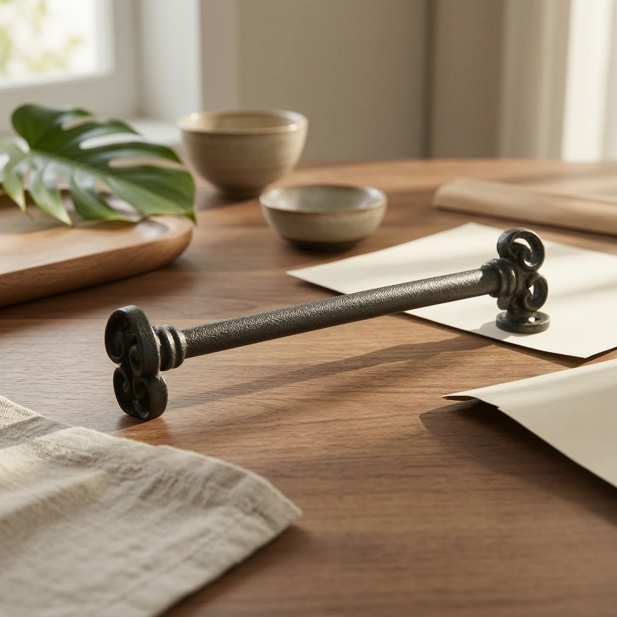 Long Pull Handle Ornate Cast Iron Handle Solid Sturdy for Doors, Cabinets