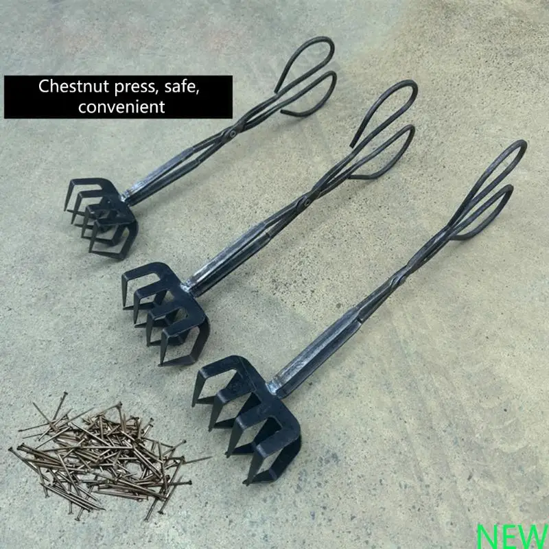 

Heavy Duty Iron Pit Tongs Metal Clamp for Charcoal and Firewood Handling for Camping and Outdoor Activity