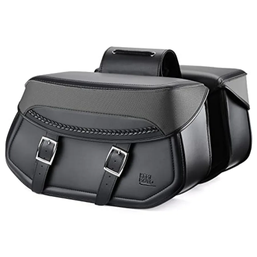 

Synthetic Leather Motorcycle Saddlebags Universal Throw Over Saddle Bags for Sportster Dyna Softail Touring Vstar Shadow Wide G