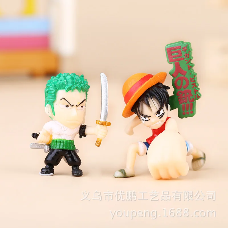 Figurki akcji One Piece w wersji Q, mini Monkey D. Luffy, Nami, Roronoa Zoro, Chopper, Usopp, Sanji, PVC, zabawki, 3,5-5 cm