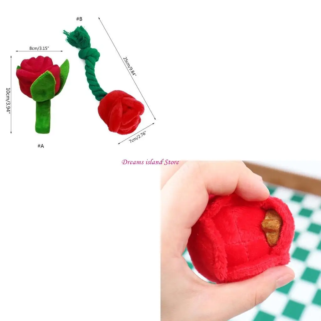 لعبة Squeak Dog Toy Rose Flower Interactive Chew Toy Keep Pet Healthy Hx6c