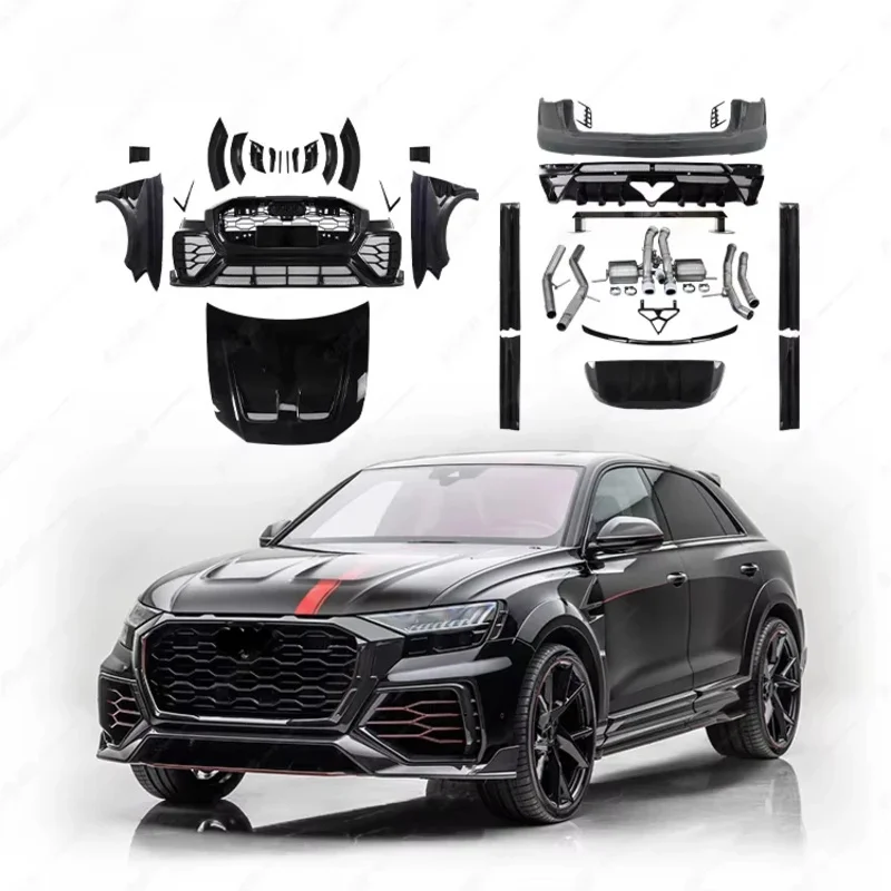 Applicable to RSQ8's car bumper semi-carbon fiber upgraded to M-type full body kit