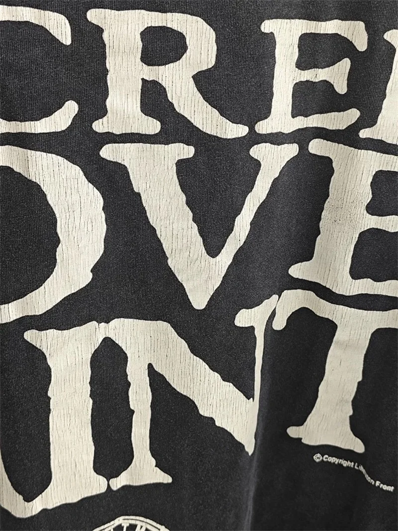 Saint Michael Portrait Print Long Sleeved T Shirts Men Women Love Saint Washed Black Hoodies