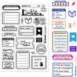 Books Clear Stamp Reading Tags Clear Rubber Stamps Silicone Stamps for DIY Scrapbooking Photo Album Decorative Cards Making
