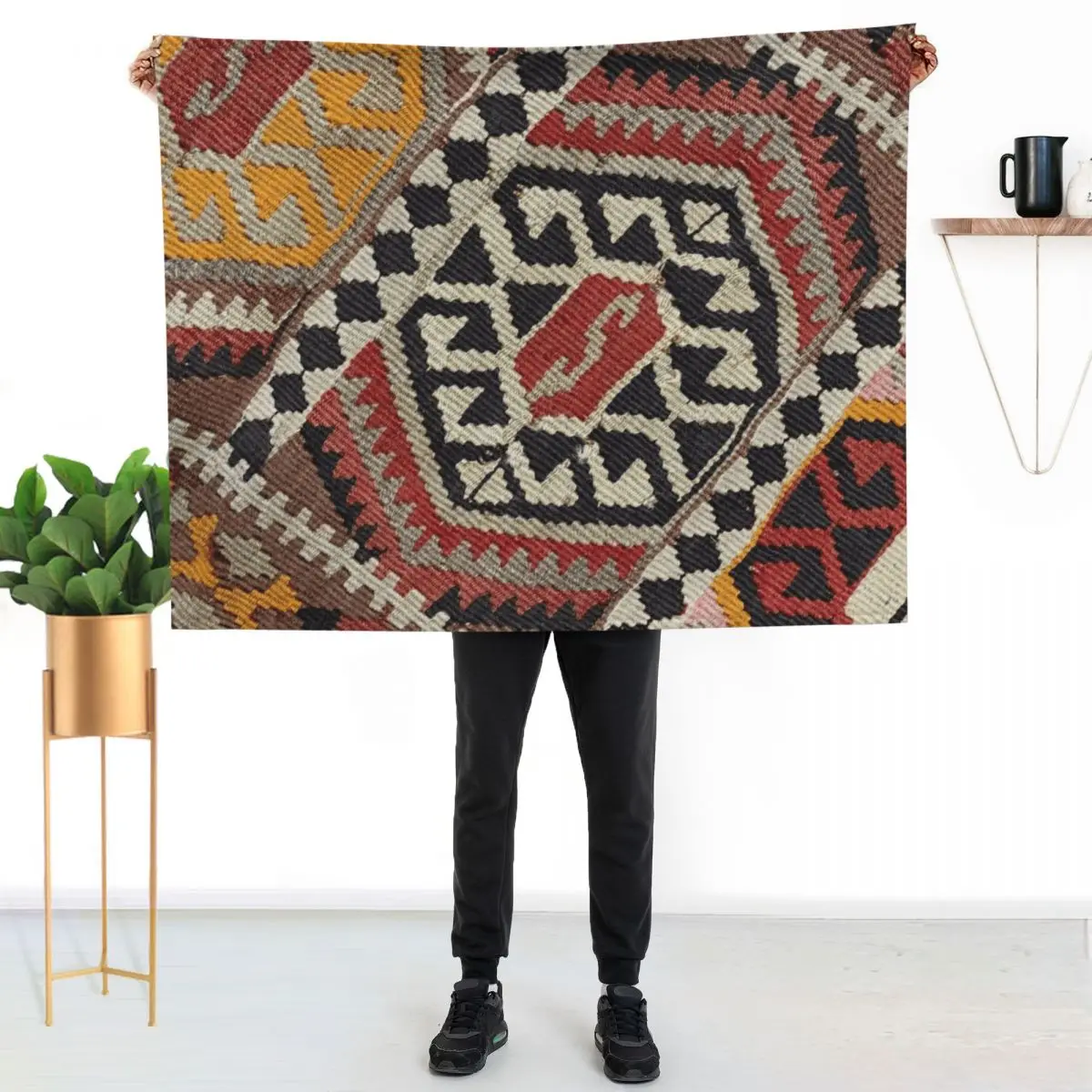 Decorative Kilim, Navaho Weave, Woven Textile Throw Blanket Large Loose Moving warm for winter Blankets