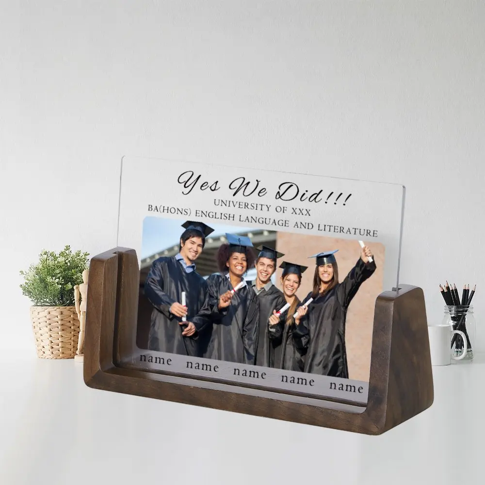 Acrylic Photo Frame DIY Decorative Painting Customized Wood Picture Frame Personalized Graduation Gifts for Friend Couple Family